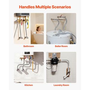 Kit per Scaldabagno da 18 Pollici con Connettore Flessibile di Ingresso 3/4'' FIP X 3/4'' FIP per Installazione di Scaldabagni e Tubi Idraulici - Product Image 6