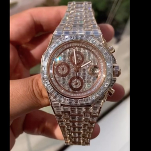 Reloj de Diamantes Cultivados en Laboratorio Personalizado de Alta Calidad Estilo Hip Hop para Hombre, Reloj de Diamantes VVS para Regalo - Product Image 5