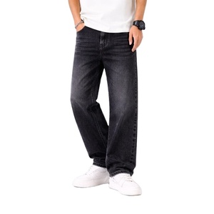 Jean ample en denim noir effet barbe de renard pour homme, tendance moderne, écologique, respirant, léger, taille 28-42, élégant, vintage, mignon - Product Image 1