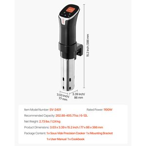 Appareil de cuisson sous vide 1100W avec Wi-Fi, circulateur à immersion, écran tactile LCD, 10 recettes prédéfinies, cuiseur lent sous vide - Product Image 4