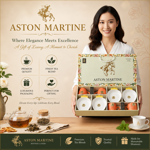 Luxury Ceramic Tea Cup Gift Set Custom Logo Screen Printed Paper Gift <b>Box</b> Floral Packaging Made Delhi Homeware for Tea Gifting - Product Image 4