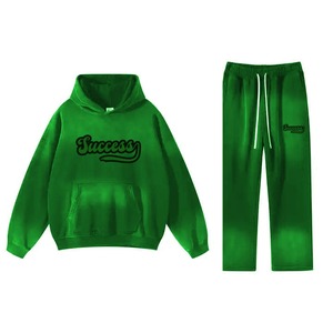 Custom Acid Washed Vintage Tracksuit Men Distressed Patchwork <b>Embroidery</b> Zip Faded Heavyweight Size Plus Hoodie Sweatpants <b>Set</b> - Product Image 1