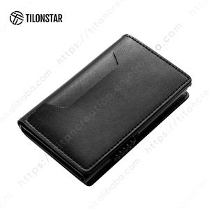 TILONSTAR TG305M Anti-theft Coin Purse Cash <b>Clip</b> RFID Aluminum Case Leather Business Card Holder Wallet for Travel or Daily Life - Product Image 3