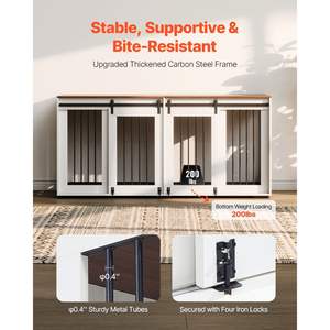 72-Inch Indoor <b>Wooden</b> <b>Dog</b> <b>Crate</b> Furniture with Heavy Duty Tray Pet Houses & Furniture - Product Image 4