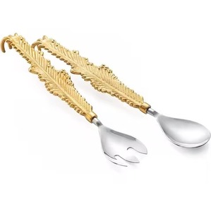 Premium Decorative Metal Salad <b>Server</b> for Contemporary Dining Room and Kitchen Presentation - Product Image 4