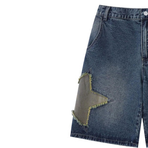 Shorts de mezclilla rectos casuales de verano para mujer, talla grande, personalizados, sexys, de cintura alta, con dobladillo deshilachado y aberturas, lavado claro, estilo streetwear - Product Image 5