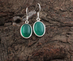 Natural Green <b>Onyx</b> Drop <b>Earrings</b> 925 Sterling Silver Pear Cut Luxury Water Drop Design Women Party Wholesale New Arrival - Product Image 1
