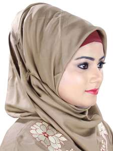 Beige Embroidered Polyester ODM <b>Abaya</b> Salwar Kameez Muslim Women Long Sleeve Floor Length Hijab Dress for Prayer <b>Wedding</b> Ethnic - Product Image 6