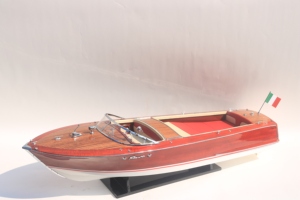 Bateau à moteur Super Riva Florida en bois fait main - Modèle de yacht sportif italien classique pour la décoration de la maison ou du bureau - Product Image 1