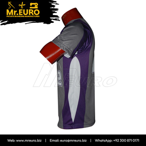 Maillot de baseball personnalisé sublimé pour homme, manches courtes, anti-humidité, coupe ample, fermeture boutonnée, 100 % polyester, antibactérien, gris - Product Image 4