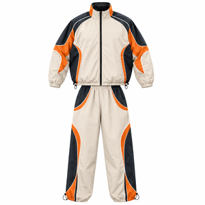 Ensemble complet de survêtements streetwear pour hommes avec capuche unie en polyester/nylon pour les détaillants de vêtements de sport en gros - Product Image 4