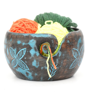 Cuenco de Hilo de Madera Estilo Antiguo, de Teca Pulida Jali, con Decoración Tallada Ovalada, Soporte para Regalos, Hogar, Cocina, Animal, de AYAANS - Product Image 1