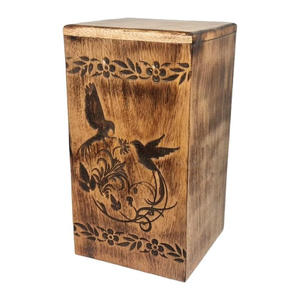 Elegant Design Wooden Urns for Funeral Ashes Mango Wood Urn Box with Birds Engraved <b>Pet</b> <b>Memorial</b> <b>Gift</b> Box for Online Sellers - Product Image 3