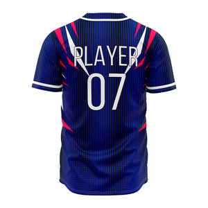 Maillot de baseball/softball personnalisé pour homme, été, haute qualité, manches courtes, respirant, séchage rapide, tissu 100% polyester - Product Image 5