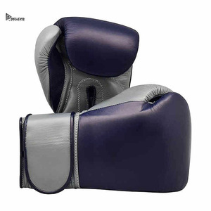 Gants de boxe Relevo à lacets en cuir PU respirant de haute qualité pour adultes unisexes, emballage personnalisable - Product Image 1