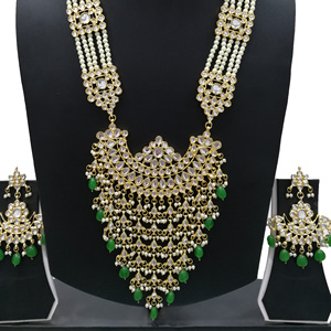 Indian Stylish Layered Pearl Rani Haar Long Kundan Necklace Jewellery Set Wedding Engagement Party Gift Antique Gold Plated - Product Image 4