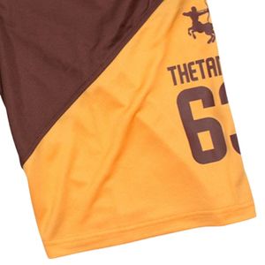 Shorts de basketball Iota Phi Theta marron et or – Tenue grecque pour fraternité – Short athlétique performant et élégant – Vêtements de sport - Product Image 3