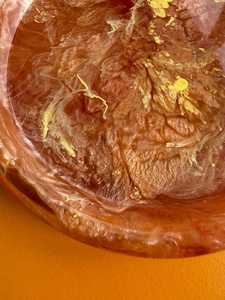 Luxury Round Epoxy Resin Tray with Amber Marble Effect – Handmade Decorative Serving & Organizer Tray for Modern Home <b>D</b>écor - Product Image 2