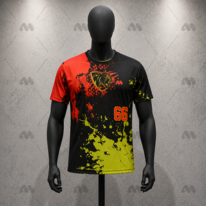 Camiseta Deportiva Personalizada para Hombre, Manga Corta, Cuello Redondo, Tejido de Punto, Secado Rápido, Ropa Deportiva de Equipo, Corte Regular, 120g, 100% Poliéster - Product Image 1