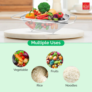 New Arrival SS <b>Sink</b> <b>Basket</b> With Mesh Reinforcement Protector Fruit Vegetable Strainer <b>Basket</b> Oval Mesh Colander - Product Image 6