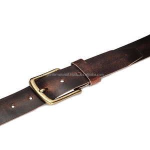 Cinturón informal de cuero con textura marrón de primera calidad para hombres, cinturón de jeans masculino de cuero de vaca de grano superior hecho a mano personalizado - Product Image 1