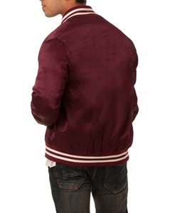Veste de baseball boutonnée en satin 100 % polyester de qualité supérieure avec logo personnalisé, vêtement de sport décontracté respirant, grande taille, hiver, style Letterman - Product Image 2