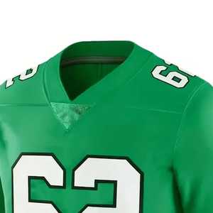 Camiseta Deportiva Verde con Cuello en V de Fútbol Americano para Hombre, Manga Corta, Número 62, Estampado en Serigrafía, Poliéster, Talla Grande - Product Image 3