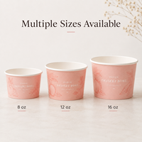 Gobelets à crème glacée en papier recyclable de qualité alimentaire, imprimés sur mesure et colorés, gobelets d'emballage pour crème glacée jetables et écologiques, vente en gros