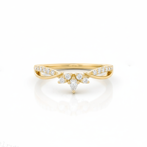 Def Color VS VVS ความชัดเจน Marquise & round Lab แหวนเพชร14K แข็งทอง Minimalist แหวนหมั้นวง STACKABLE - Product Image 1