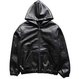 Solid Color Casual Wear <b>Men</b> <b>Leather</b> <b>Jacket</b> Streetwear New Fashion Comfortable <b>Men</b> <b>Leather</b> <b>Jacket</b> - Product Image 1