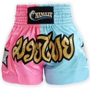 Pantalones Cortos Deportivos para Hombre, Muay Thai, Satén, Cintura Elástica, Entrenamiento, Gimnasio, Kickboxing, Ligeros, Estampado Colorido, Top de Muay Thai - Product Image 2