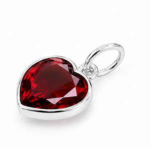 Pendentif cœur en grenat rouge, collier en argent sterling 925, bijoux en forme de cœur en grenat, pendentif en pierre précieuse rouge, cadeau élégant pour elle - Product Image 2