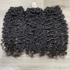 PRÊT À EXPÉDIER BRUT NON TRAITÉS CHEVEUX HUMAINS BOUCLES DOUBLE TRAME MACHINE À DOUBLE TRAME 18 POUCES - Product Image 1