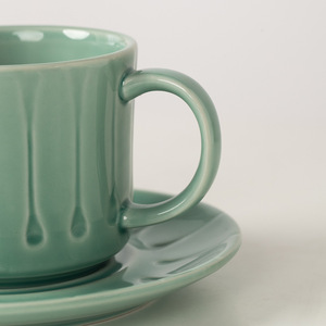 Taza de Café de Cerámica con Platillo de 250 ml, Juego de Tazas de Café Nórdicas con Diseño de Gota de Agua, Logotipo Personalizado para Cafetería - Product Image 6