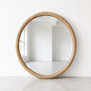 <b>Round</b> Teak Wood Home Decor <b>Mirror</b> Commercial Project Large Wooden Frame <b>Wall</b> <b>Mirror</b> for Luxury Resort Interior Contract Supply - Product Image 2