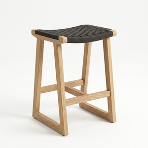Nouvelle Chaise de Jardin Moderne Minimaliste en Bois Tressé Écologique, Mobilier d'Intérieur et d'Extérieur pour Patio, Banc d'Appoint de Jardin - Product Image 1