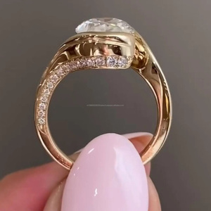 3.50 CT Marquise Cut Bypass Moissanite Engagement <b>Ring</b> 925 Sterling Silver Tension Bridal Set Half Bezel Minimalist Vana Jewels - Product Image 6