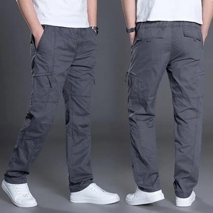 Vintage Casual Lightweight Canvas Pants Custom Cotton/Polyester Wide Leg Cargo Double Knee <b>Work</b> <b>Jeans</b> for Men - Product Image 2