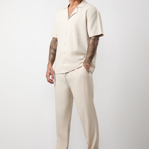 Lightweight Solid Color <b>Drawstring</b> Custom Print Embroidery Corduroy Eco-Friendly Basic Sports Casual Sweatpants - Product Image 3