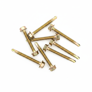 Heavy Duty Yellow Zinc Coated Self-Drilling Metal <b>Screws</b> - Hexagon Washer Head Fasteners Class 8 - Product Image 4