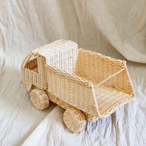 Accessoires de jouets de construction, camion en rotin fait main, mini-camions à benne basculante, meilleur cadeau pour les enfants - Product Image 5