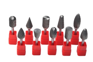 금속 공구 초경합금 버 세트, 10개 더블 컷 텅스텐 초경 로터리 버 세트, 1/4인치 샹크 다이 그라인더 비트 - Product Image 3