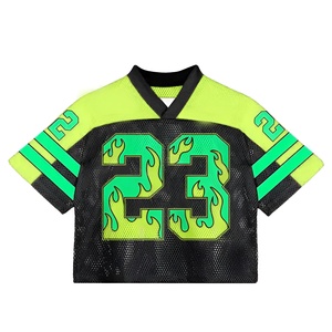 Maillot de sport personnalisé en mesh à manches courtes, respirant, pour l'entraînement athlétique, avec numéro graphique personnalisable, logo OEM sur mesure - Product Image 1