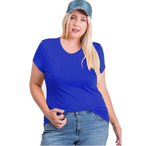 Camiseta de Algodón de Alta Calidad para Mujer, Talla Grande, Cuello en V, Manga Corta, Color Amarillo, Estilo Casual, Corte Regular - Product Image 6