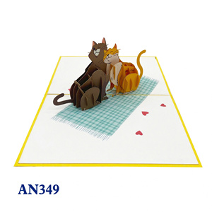 Decoración para el Hogar con Estilo Animal, Tendencia en Hanoi, Venta al por Mayor, Tarjetas Pop 3D de Gatos con Diseño Personalizado, Hechas a Mano con Corte Láser en Papel Offset - Product Image 3
