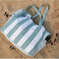 Fouta Beach Tote Bag Canvas avec Différents Designs et Couleurs Collection Été Deux Poignées en Corde de Coton Fabriqué en Inde