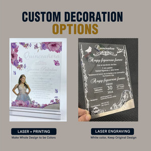 Tarjetas de Invitación de Lujo Personalizadas de Acrílico para Boda, Invitaciones Transparentes Impresas con Logotipo, Fabricante Mayorista OEM - Product Image 3