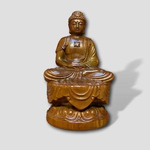 Elegant Rosewood Buddha Meditation <b>Statue</b> Hand Carved Wooden Sculpture for Living Room and Office - Product Image 2