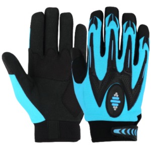 Guantes de ciclismo para hombre, color negro y verde neón, guantes deportivos de poliéster antideslizantes para montar al aire libre - Product Image 5