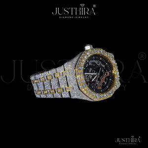 Montre automatique squelette entièrement sertie de pierres pour homme, de qualité supérieure |   Montre-bracelet en acier de qualité supérieure, finition diamantée |   Montre tendance Hip-Hop Bling - Product Image 4